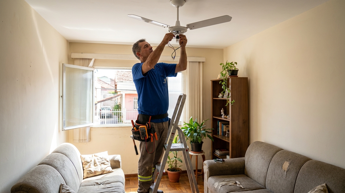 Montagem de Ventilador no Do Quadro, Vitória‑ES