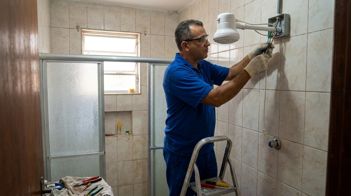 Substituição de Chuveiro Antigo no Centro, Vitória‑ES